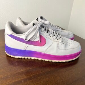 Nike Air Force 1 Low Gradient '07 LV8 Size 12 White Purple Pink Bottom Leather